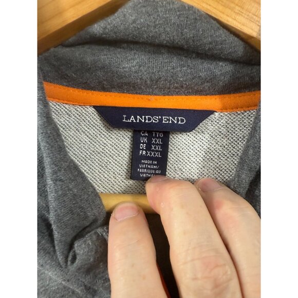 Lands End Zip Up Sweatshirt Mens Size XXL Gray Color Block Jacket - Picture 4 of 8